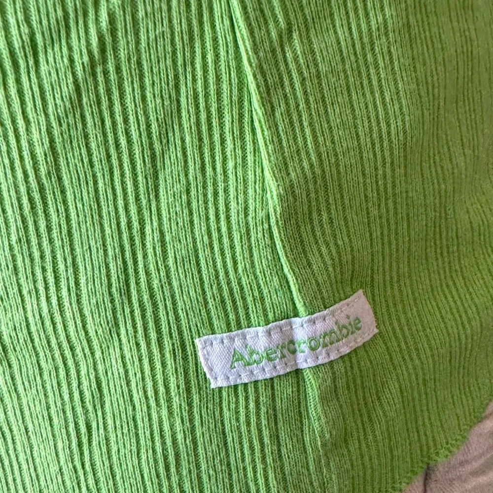 Y2K Abercrombie & Fitch Ribbed Cami V-Neck Tank Top Lime Green 2000s Tank Large